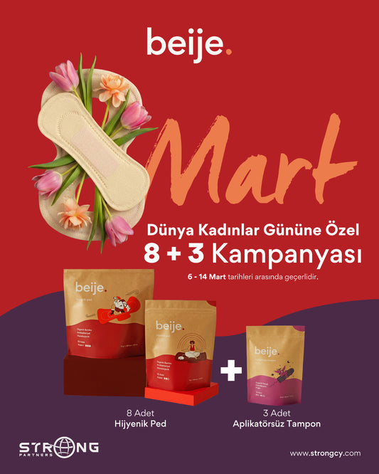 8+3 Kadınlar Günü Kampanyası – 8 Adet Hijyenik Ped Alana 3 Adet 10'lu Tampon Hediye