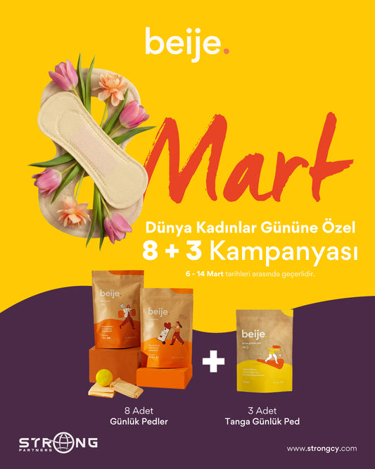 8+3 Kadınlar Günü Kampanyası – 8 Günlük Ped Alana 3 Tanga Günlük Ped Hediye